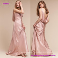 Hot Style Under-Bust Seams and a Flattering Boat Neck Provide Structure and Elegance Satin Evening Dress